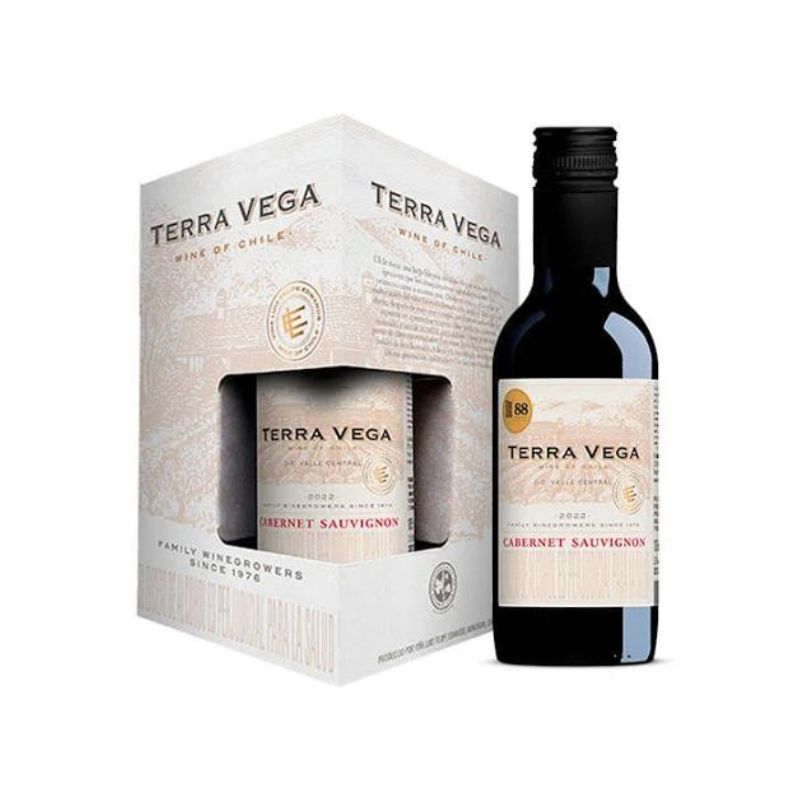 VINO TINTO CABERNET SAUVIGNON TERRA VEGA 4PACK BOTELLA 187