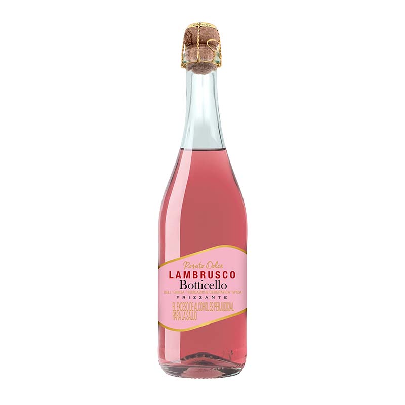 VINO LAMBRUSCO BOTTICELLO ROSATO DOLCE BOTELLA 750ML