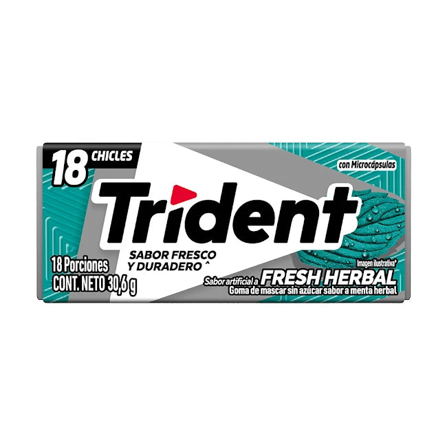 CHICLE TRIDENT FRESH HERBAL X18 UNDS
